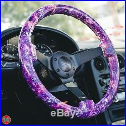 Viilante 3 Deep Dish 6-holes Steering Wheel Galaxy Black Spoke Wood 350mm