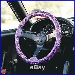 Viilante 3 Deep Dish 6-holes Steering Wheel Galaxy Black Spoke Wood 350mm