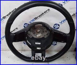 Volkswagen Up 2011-2017 Black Gloss Flat Bottom Steering Wheel 1S0419091b