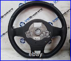 Volkswagen Up 2011-2017 Black Gloss Flat Bottom Steering Wheel 1S0419091b