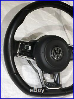 Vw Golf Gtd Mk7 Flat Bottem Steering Wheel With Round Airbag Caddy Mk 7 7.5