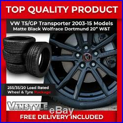 Vw T5 Gp Transporter Wolfrace Dortmund 20 Matte Black Load Rated Wheel & Tyre