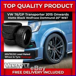 Vw T6 Transporter 15 Wolfrace Dortmund 20 Matte Black Load Rated Wheel & Tyre