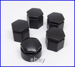 WHEEL NUT COVERS AUDI Q7 2006-2015 19mm BOLT LOCKING CAPS WITH TOOL MATTE BLACK
