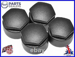 WHEEL NUT COVERS FOR AUDI A1 A3 A4 A5 A6 A7 TT 17mm BOLT CAPS MATTE BLACK x4