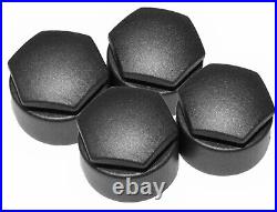 WHEEL NUT COVERS FOR AUDI A1 A3 A4 A5 A6 A7 TT 17mm BOLT CAPS MATTE BLACK x4