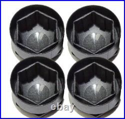 WHEEL NUT COVERS FOR AUDI A1 A3 A4 A5 A6 A7 TT 17mm BOLT CAPS MATTE BLACK x4