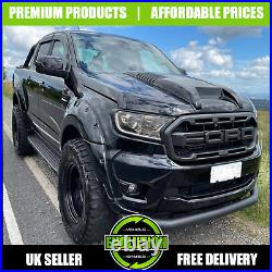 Wheel Arches Matte Black Bolt Look Wide Fits Ford Ranger T8 2019-22 PARK ASSIST