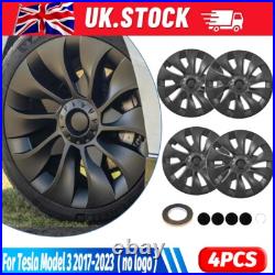 Wheel Cover Hubcaps Rim Cover Matte Black 18For Tesla Model 3 5YJ3 EV 2017-2023