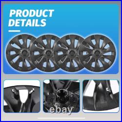 Wheel Cover Hubcaps Rim Cover Matte Black 18For Tesla Model 3 5YJ3 EV 2017-2023