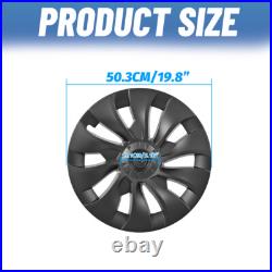 Wheel Cover Hubcaps Rim Cover Matte Black 18For Tesla Model 3 5YJ3 EV 2017-2023
