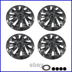 Wheel Cover Hubcaps Rim Cover Matte Black 18For Tesla Model 3 5YJ3 EV 2017-2023