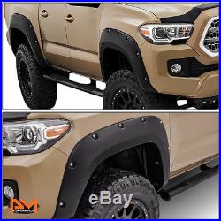 Wheel Fender Flares Pocket-riveted For 2016-2017 Toyota Tacoma Matte Black 4pcs