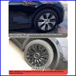 Wheel Hub Cap 19in Easy Installation Matte Black Wheel Hub Full Rim Cover High