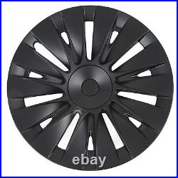 Wheel Hub Cap Matte Black Wheel Rim Cover 4PCS 19in For Model Y
