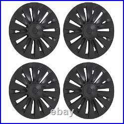 Wheel Rim Cover Wheel Hub Cap Matte Black For Model Y