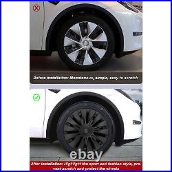 Wheel Rim Cover Wheel Hub Cap Matte Black For Model Y