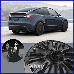 Wheel Rim Cover Wheel Hub Cap Matte Black For Model Y