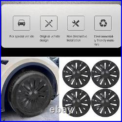 Wheel Rim Cover Wheel Hub Cap Matte Black For Model Y