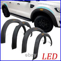 With Led Light Wheel Arches Fender Flares Kit Trim For Ford Ranger 2015-2022