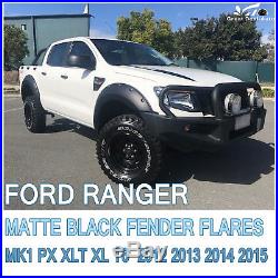 Wrinkle Fender Flares Wheel Arch 6pcs For Ford Ranger PX MK1 2012-15 Matte Black