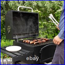 XL BBQ Smoker Charcoal Barbecue Grill Portable Trolley Outdoor Garden & Cover