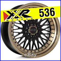 XXR 536 18x10 5-100/5-114.3 +25 Flat Black/Bronze Lip Wheels (Set of 4) Mesh