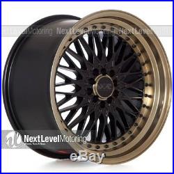 XXR 536 18x10 5-100/5-114.3 +25 Flat Black/Bronze Lip Wheels (Set of 4) Mesh