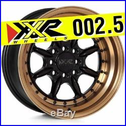 Xxr 002.5 15x8 4x100 4x114.3 +0 Flat Black/bronze Wheels (set Of 4)