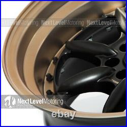 Xxr 002.5 16x8 4x100 4x114.3 +0 Flat Black/bronze Wheels (set Of 4)
