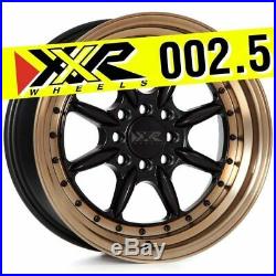 Xxr 002.5 16x8 4x100 4x114.3 +20 Flat Black/bronze Wheels (set Of 4)