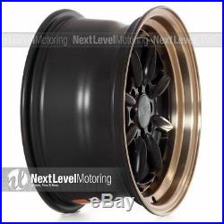Xxr 002.5 16x8 4x100 4x114.3 +20 Flat Black/bronze Wheels (set Of 4)
